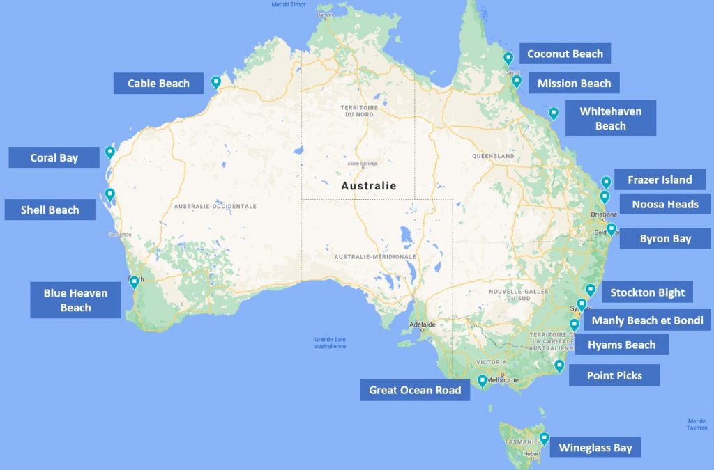 australie carte des villes